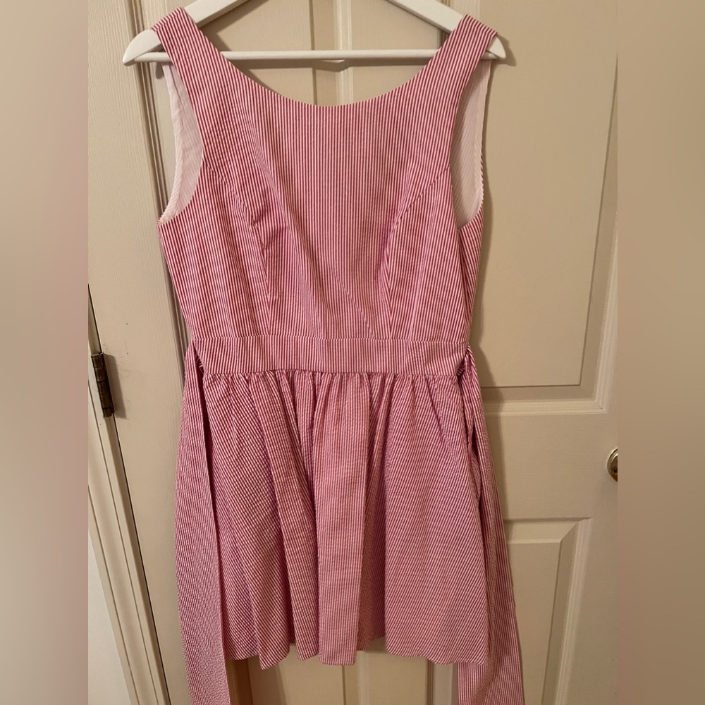 NWT Lauren James Emerson Red Seersucker dress Sz M